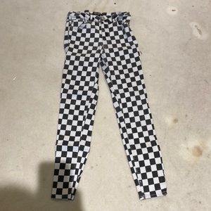 Checkered Skinny Jeans